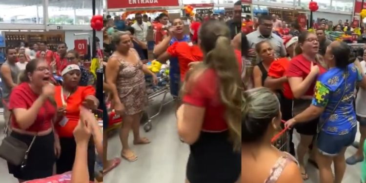 Pobreza: mulheres brigam por causa de arroz em inauguração do Nova Era em Manaus