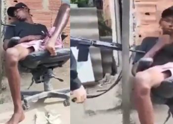 PM grava vídeo do momento em que acorda traficante ‘na moral’