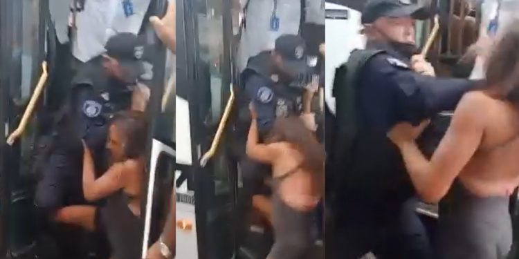 Vídeo: travesti e Guarda Civil saem na porrada dentro do terminal de ônibus