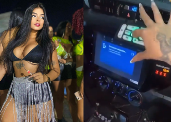 Vídeo: Blogueira ‘blindada’ usa sirene e tira onda dentro de viatura da Polícia Militar