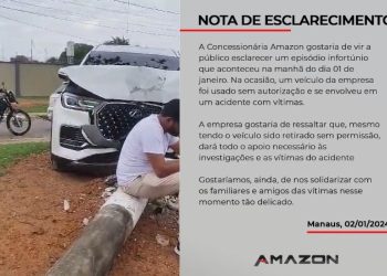 Após protestos, concessionária diz que carro que bateu em poste na Ponta Negra foi pego sem autorização