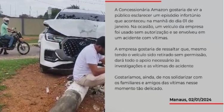 Após protestos, concessionária diz que carro que bateu em poste na Ponta Negra foi pego sem autorização