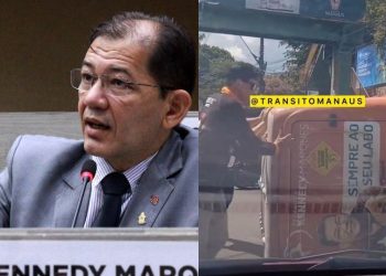 Vídeo: Carro de projeto de vereador de Manaus capota em avenida