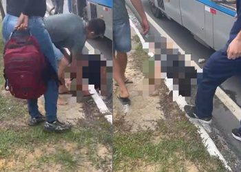 Passageiros de ônibus revidam assalto em Manaus