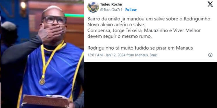 ‘Tá muito f*d1d0’: Amazonenses detonam Rodriguinho após ele mirar em Isabelle Nogueira para o paredão