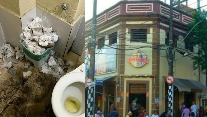 Vídeo: Bar Caldeira comemora aniversário com banheiro podre de sujo em Manaus