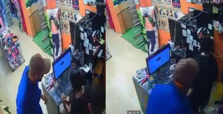 Vídeo: Homem com faca rouba R$ 5 mil de loja em Manaus e tranca funcionárias no banheiro
