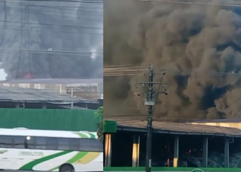 Vídeos: Empresa no Distrito Industrial pega fogo e suspeita é que incêndio foi criminoso