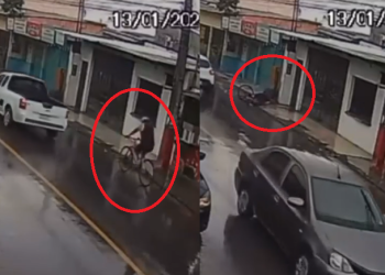Em Manaus, ciclista sofre infarto, cai de bicicleta e motoristas em carro passam sem socorrê-lo; veja