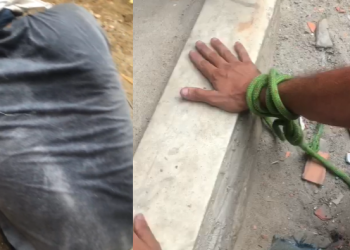 Vídeo forte: Traficante gravou suposto ladrão tendo os dedos ‘torados’ no bairro Compensa