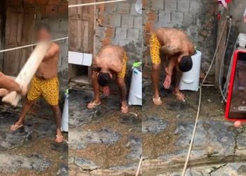 Vídeo: homem é condenado a levar 20 pauladas na mão em Manaus: ‘pro chefão’