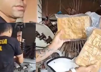 Vídeo: traficantes de Manaus escondem 130 quilos de maconha no transformador de energia
