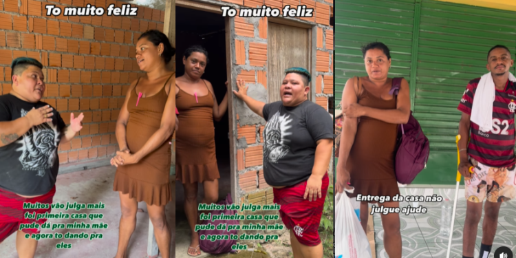 Vídeos: Influenciadora do meme da ‘pecanha’ mostra doação de casa para casal que morava na rua em Manaus