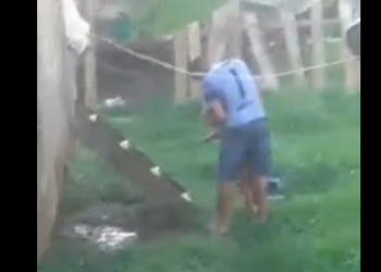 ‘Vou te botar na cadeia’, diz mulher ao gravar o vizinho batendo na esposa na frente do filho no Amazonas; veja