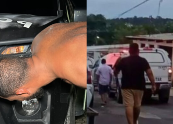 Vídeos: Fanfarrão ‘tranca rua’ para beber, agride mulheres e fere motoboy em Manaus