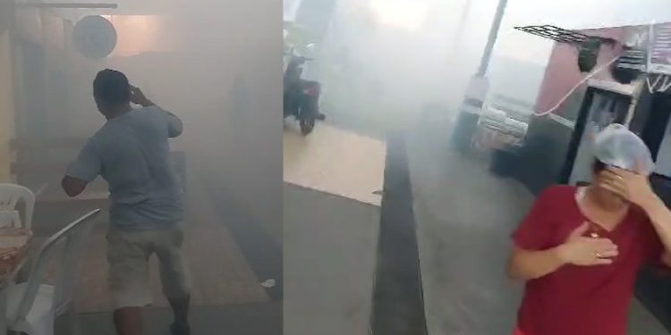 Vídeos: box da feira de Manacapuru pega fogo e população corre com medo de explosão