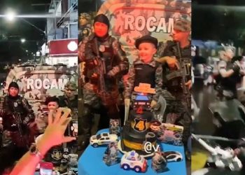 Vídeo: fã da Rocam ganha festa de aniversário com policiais em Manaus