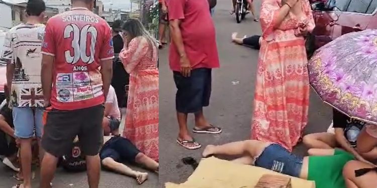 Vídeos: motoqueiro empina roda, acerta moto em menina e também fica ferido na Compensa