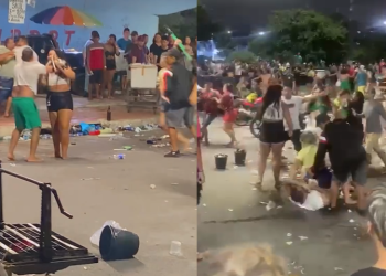 Vídeos: Esquenta de Carnaval no Morro da Liberdade termina em confusão e pancadaria