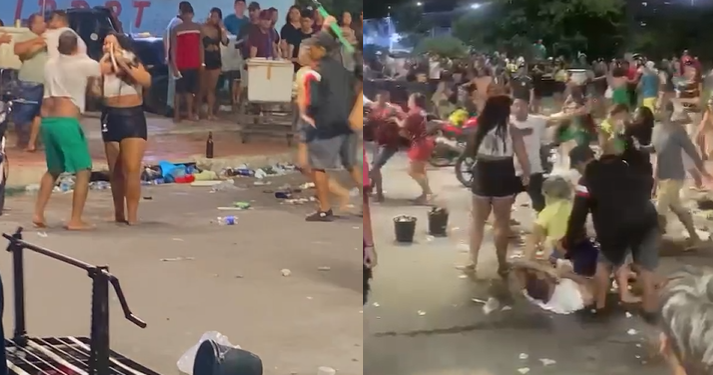 Vídeos: Esquenta de Carnaval no Morro da Liberdade termina em confusão e pancadaria