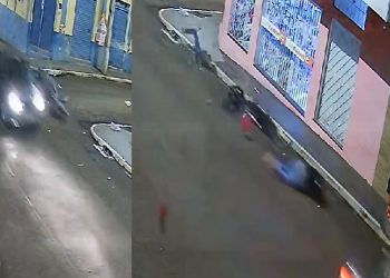 Vídeo: mulher joga carro em cima da moto do ex-marido e da namorada dele