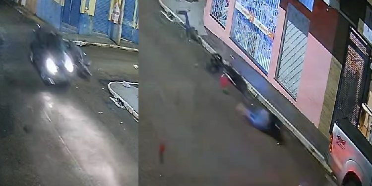 Vídeo: mulher joga carro em cima da moto do ex-marido e da namorada dele
