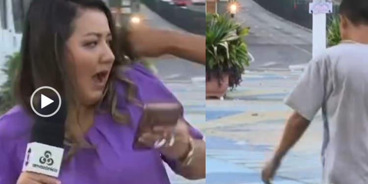 ‘Noiado’? Homem ataca repórter da Rede Amazônica e mete cascudo ao vivo; veja