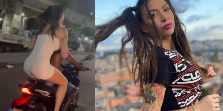 Vídeo: Doida pra raspar os fundos no asfalto, MC Pipokinha faz ‘quadradinho’ em cima de moto