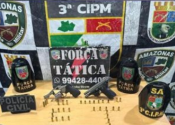 Cena forte: Dupla que queria atacar rivais no AM tem ‘CPF cancelado’ pela PM