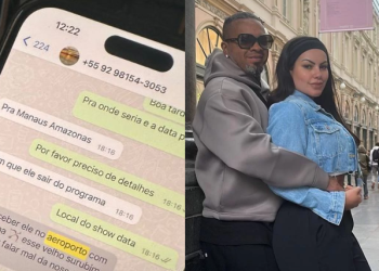 Manauara manda mensagem afrontosa para esposa de Rodriguinho: ‘Velho surubim malhado’