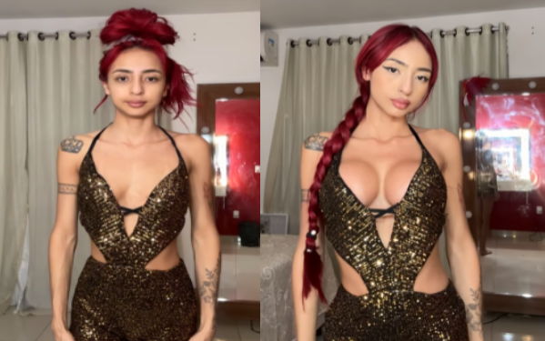 Ruivinha de Marte faz antes e depois do silicone e recebe perguntas indiscretas: ‘Já fez espanhola?’