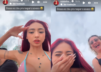 Vídeo: Ruivinha de Marte vai à praia, fala sobre a depilação ‘vencida’ no Ano Novo e revela: ‘Mas foi só o sovaco’