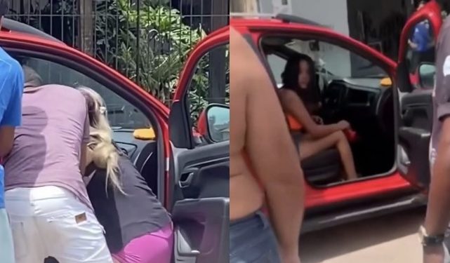 Vídeo: Marido diz que vai trabalhar e é pego pela esposa pegando ‘novinha’ no carro