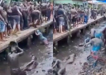 VÍDEO: Paraenses confundem esgoto com mangue e se sujam de b0st@