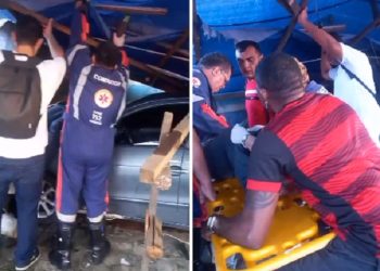 Esperando o pai sair do SPA, homem é atropelado em parada de ônibus por motorista em Manaus