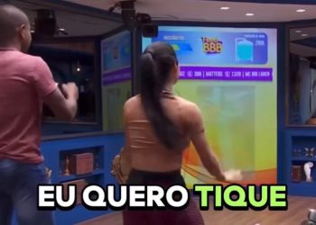 Isabelle ensina Davi a dançar toada do Garantido e do Carrapicho: Bate forte o tambor