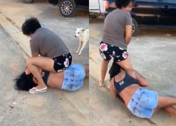 Chifruda descobre traição pela segunda vez e arrasta a novinha pelo asfalto; veja