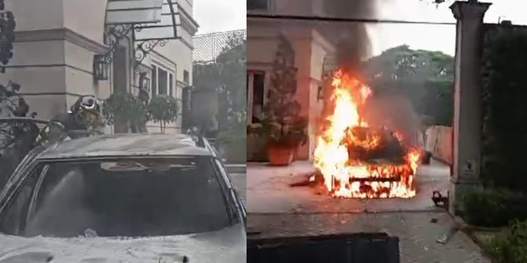 Vídeo: bandidos assaltam mansão, mas morrem após carro explodir na fuga