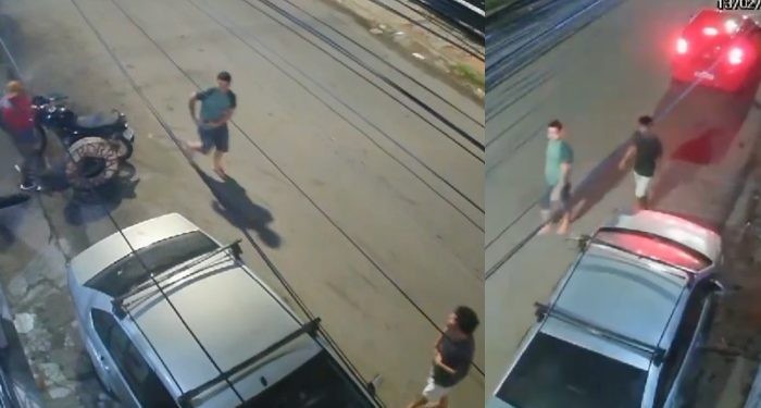 Em carro vermelho, bandidos tocam o terror no Novo Israel