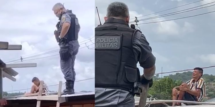 Vídeos: suspeito de assalto em Manaus foge da PM, cai, quebra a perna e chora: ‘ai, ai’