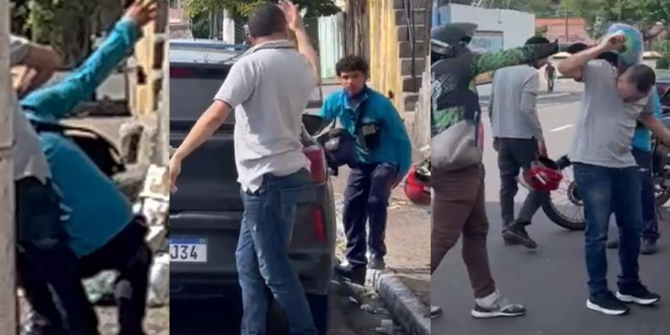 Vídeo: motorista agride fiscal do Zona Azul em Manaus e acaba apanhando depois