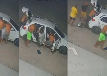 Câmera de posto mostra jovens sendo mortos a tiros e tendo carro saqueado em Manaus; veja