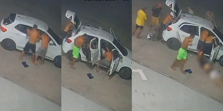 Câmera de posto mostra jovens sendo mortos a tiros e tendo carro saqueado em Manaus; veja
