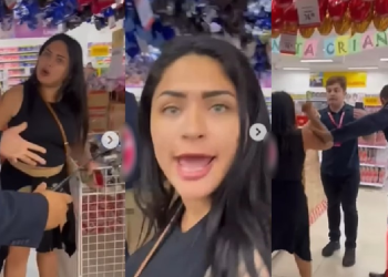 Manauaras deduram mulher que tentou estapear funcionário após acusação de furto: ‘Rouba pra p*rra’; veja