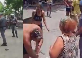 Vídeo: servidor da prefeitura dá tapa na cara de policial e toma dois tiros de volta