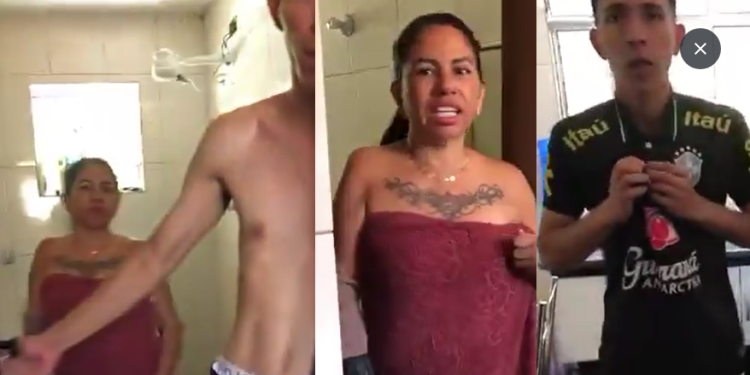 Vídeo: ‘A culpa é dele’, diz mãe ao ser flagrada com o marido da própria filha em banheiro