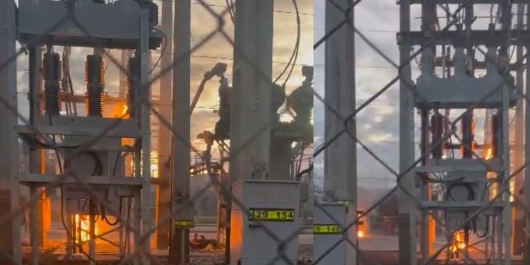 Vídeo forte: ladrão tenta furtar cabos e vira carvão ao explodir estação elétrica