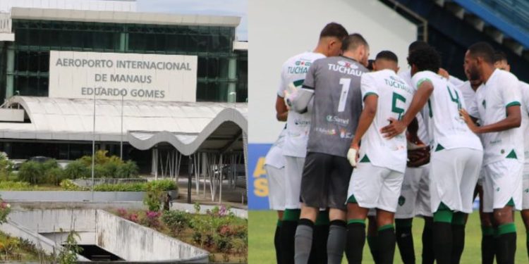 Avião do Manaus FC tem problema no retorno a capital amazonense e volta para Belém
