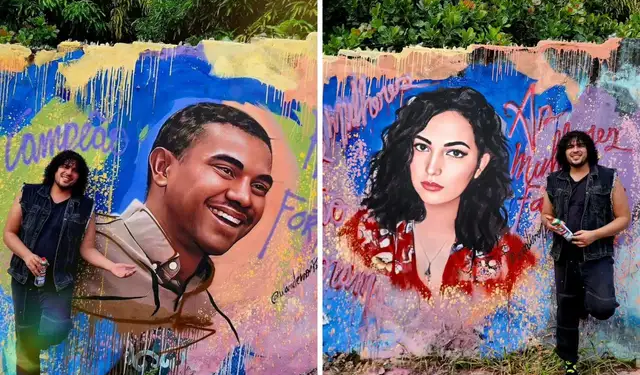 Grafiteiro faz arte de Davi e ex de Lucas Buda