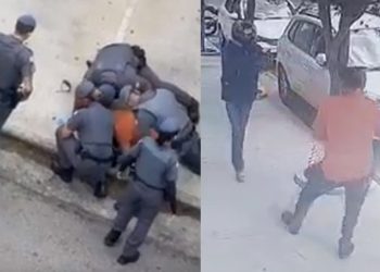 Vídeos: colegas tentam salvar PM, mas ele morre baleado por bandido